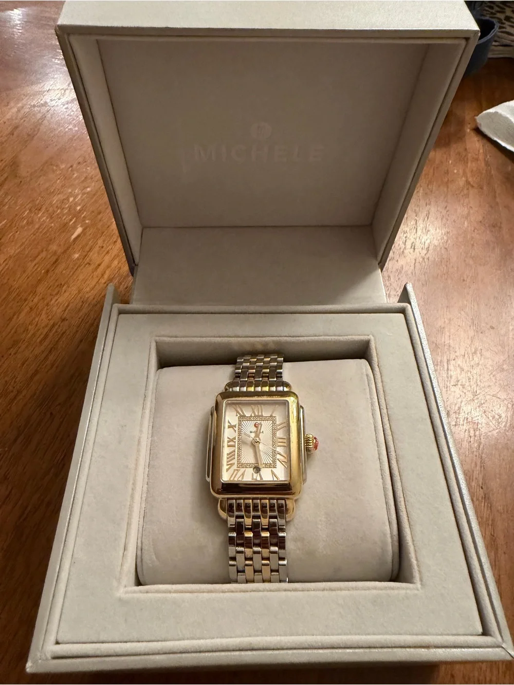 Michele Deco Madison Mid Two Tone Diamond Dial Watch